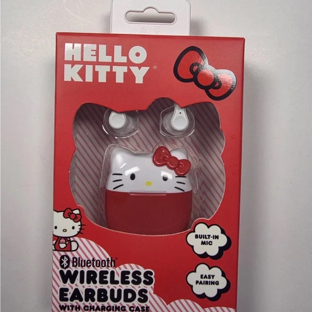 Hello Kitty Bluetooth Karaoke Mic & Wireless Earbuds Bundle Sanrio NEW